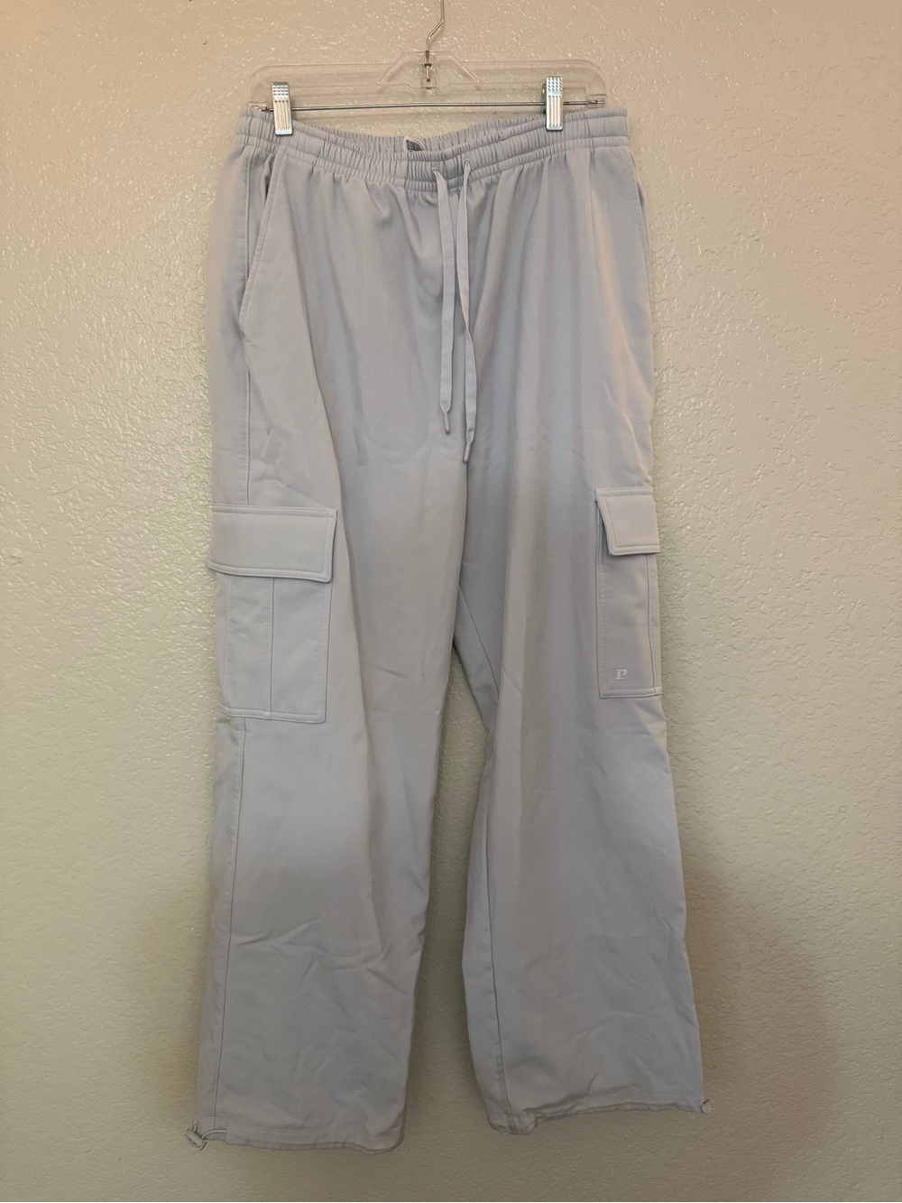 Light blue Women's Cargo Sweatpants with Drawstring Waist